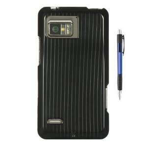 Black Silver Line Premium Design Hard Cover Case for Motorola XT875 