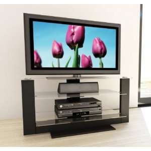   Atlantic Collection Black & Glass TV stand for 32   52 Flat Panel HD