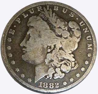 Antique 1882 P Morgan Silver Dollar Coin Philadelphia Mint  