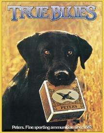 Peters True Blues Shotgun Shells Dog Nostalgic Tin Sign  