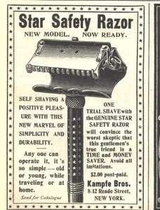 1901 ad a star safety razor new model kampfe  