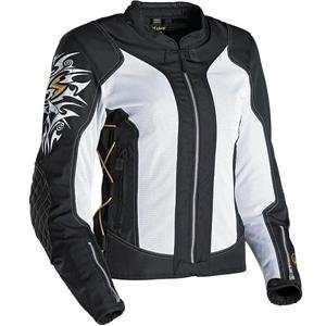  Scorpion Womens Nip Tuck Jacket   1W/Black/White/Gold 