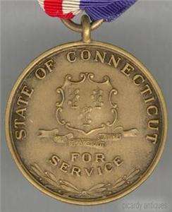 Connecticut WW1 Service Medal & ribbon bar & case,s9825  