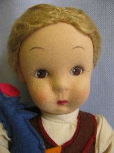 12 LENCI BC CHARACTER GIRL with CHICKEN Felt c1940  