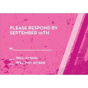  Grunge Fest Pink Response Card Birthday Reply Cards