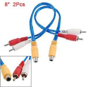  Gino 2 Pcs RCA Female to 2 Male Audio Cable Splitter 