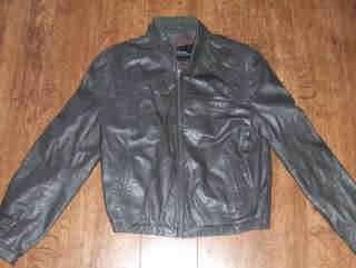 VTG Wilsons 1980s Gray Motorcycle Cafe Racer Biker Jacket sz 44 