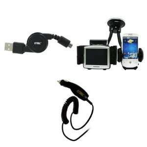 EMPIRE LG Lucid 4G VS840 29 Retractable USB Data Cable (Black) + Car 