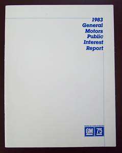 1983 General Motors Public Interest Report Magazine  