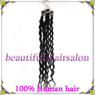   Loop micro rings Remy human hair extension100S#1B black with brown&50g