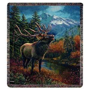  Bull Elk By James Meger Wildlife Tapestry Throw Blanket 