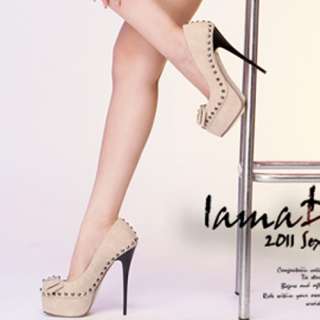   Stiletto Heels Platform Studded Bow Classic Pumps Shoes 1kS  