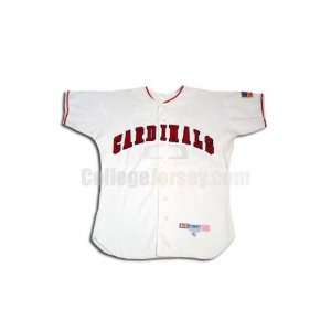 White No. 16 Game Used Ball State McAuliffe Baseball Jersey (SIZE 42)