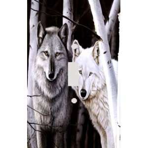  White Wolves Decorative Switchplate Cover