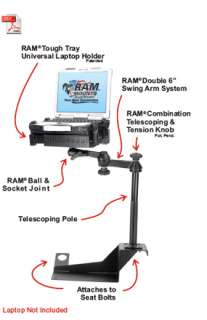 RAM VB 108 SW1 laptop mount Ford F Series and Excursion  