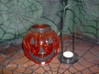YANKEE CANDLE TEA LIGHT HOLDER LARGE GLASS PUMPKIN  