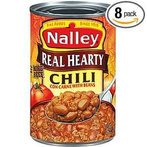 Nalley Real Hearty Chili Con Carne with Beans, 15 Ounce (Pack of 8 