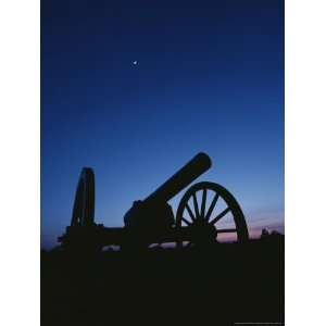  Silhouette of a Civil War Era Cannon at Twilight National 