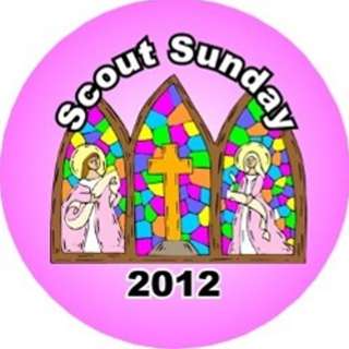 Scouts Sunday 2012 Patch Girl Stained Glass Pink  