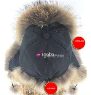 Real Genuine Raccoon Fur Brown Bomber Style Women Cap/Chapka/Hat For 
