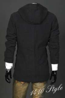 Mens Slim Stylish Premium Wool Long Coat Jacket M L XL  