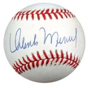  Orlando Merced Autographed/Hand Signed NL Baseball PSA/DNA 