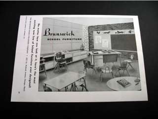 Brunswick School Equipment table desk chair print Ad  