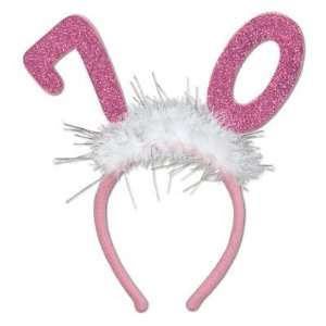  70th Pink Glitter Boppers with Marabou Health & Personal 
