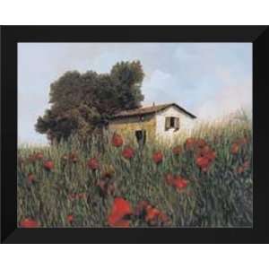 Guido Borelli FRAMED 26x32 House Among the Poppies