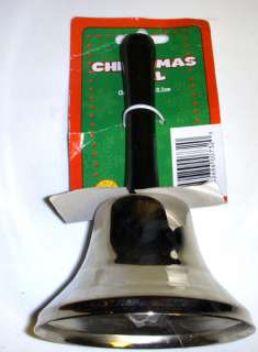 Christmas Black Hand Bell Santa Holiday Bell Ringer New  