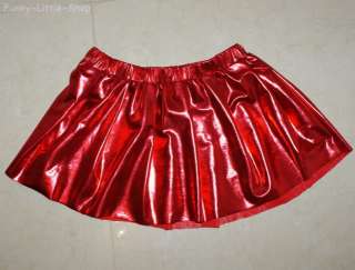 Shiny red wet look top & skirt outfit cyber club dance  