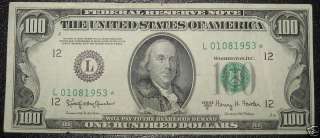 1950 E $100 FEDERAL RESERVE STAR NOTE SAN FRANCISCO XF  