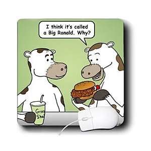 Rich Diesslins Funny General Cartoons   Cow Eating a Big Ronald Burger 