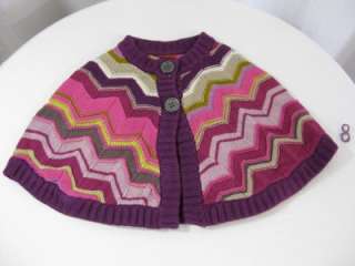 NEW Missoni For Target Girls Poncho Sweater   Purple Size Small 
