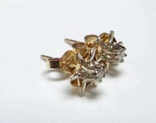 New Old Stock 14k Gold .10 carat Diamond Star Pierced Earrings  