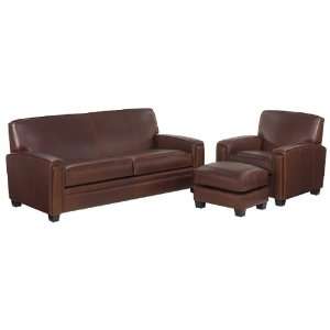    Burton Leather Sofa Set w/ Down Seat Upgrade