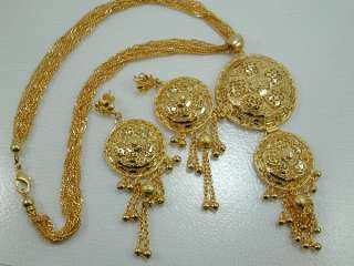 CHIC DUBAI SET EAST INDIA 22K 24K Gold gp Earrings Necklace  