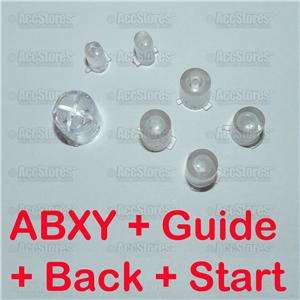 clear abxy guide back start button for xbox 360 controller
