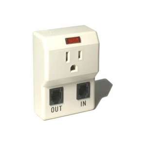   Single Outlet Tap with Phone, Fax and Modem Protection Electronics