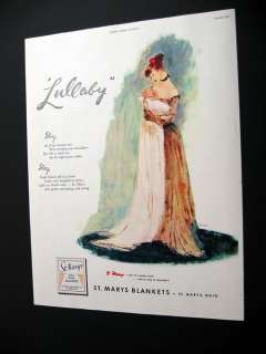 St. Marys Blankets Mother & Child Art 1946 print Ad  
