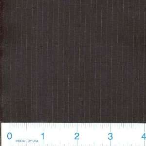 60 Wide Worsted Wool Suiting Pinstripe Black/Ivory Fabric By The 
