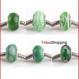 24x Mixed Lots Green Glaze lampwork Glass Beads P559  