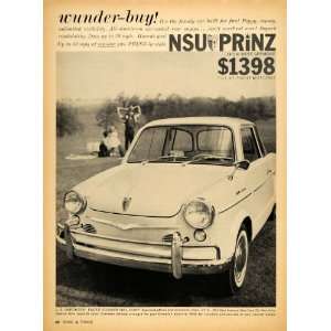 1959 Ad Vintage German Car NSU Prinz Fadex Commercial   Original Print 