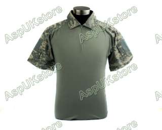 Airsoft Tactical Combat Short Sleeve T Shirt ACU L A  