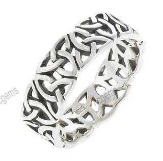 Celtic Triquetra Sterling Silver Band Triad Ring Size 6   10  