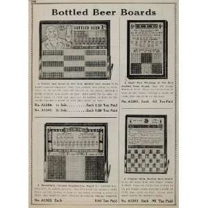  1934 Vintage Ad Bottle Beer Boards Lottery Game UNUSUAL 