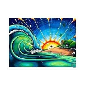    Sunrise Lithograph by Drew Brophy (Surf Poster)