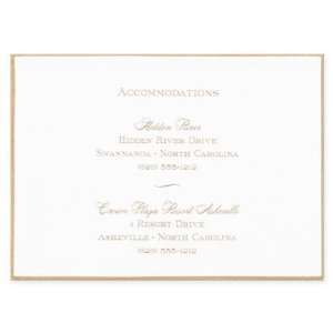   White Gold Bordered Accommodation Card Direction Card 