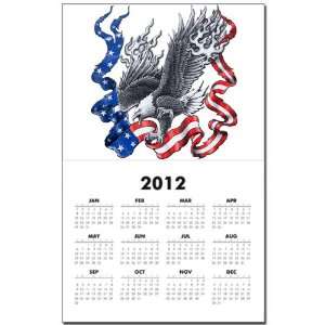Calendar Print w Current Year Eagle With Flaming Wings Carrying Piece 