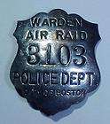 WW2 *Boston Police* Badge for AIR RAID WARDEN